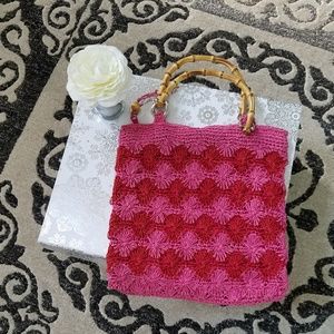 Like new "The Limited" handmade clutch.  Pink&Red